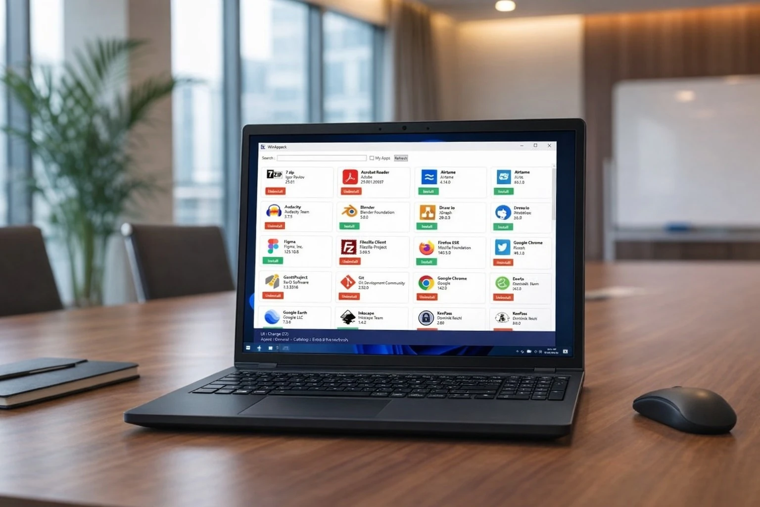 L'agent WinAppack en action sur un poste Windows